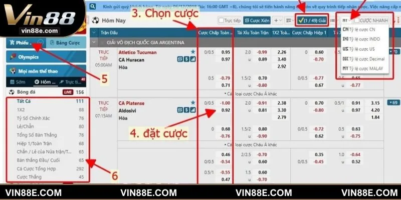 Cách đọc cược chi tiết