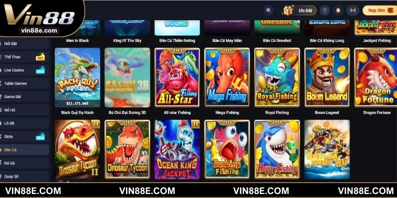 Giới thiệu 3 tựa game bắn cá VIN88 nổi bật chinh phục hàng nghìn game thủ