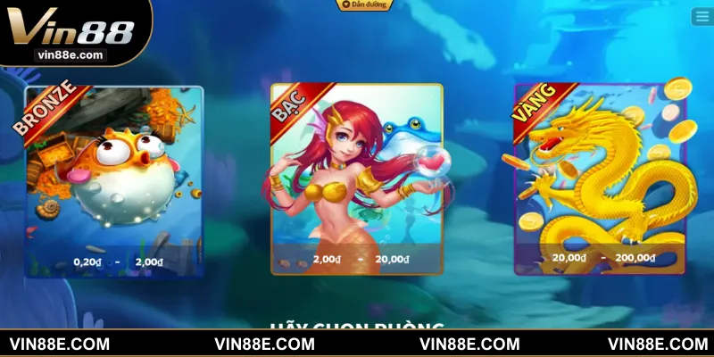 Khám phá các phòng chơi đa dạng mức cược có sẵn trong game